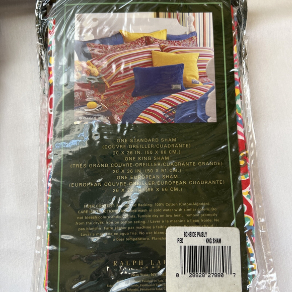 Ralph Lauren Beachside Preppy Paisley King Paisley Shams & Royal Bedskirt - Picture 3 of 6